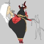  anthro big_breasts big_butt breasts butt dongwongtang female hi_res huge_butt male nun priest thick_thighs unknown_species wide_hips 