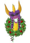  activision animated cameo647 christmas dragon edit eyewear hi_res holidays horn lights ornament purple_body purple_scales scales scalie smile spyro spyro_the_dragon sunglasses teeth video_games 