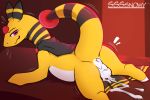  after_sex ampharos bodily_fluids bovid caprine cum feral genital_fluids hi_res male male/male mammal nintendo pok&eacute;mon pok&eacute;mon_(species) presenting sheep solo ssssnowy sweat video_games 