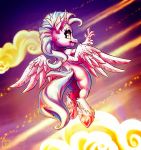  2019 4_fingers avian digital_media_(artwork) eyebrows eyelashes feathered_wings feathers fingers friendship_is_magic hair hi_res hippogryph hooves karol_pawlinski my_little_pony pink_body pink_feathers silverstream_(mlp) wings 