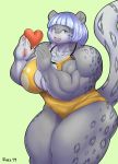  &lt;3 absurd_res anthro big_breasts big_muscles breasts chest_tuft cleavage clothed clothing felid female hi_res huge_muscles mammal muscular muscular_female pantherine razzberryboat snow_leopard tuft 