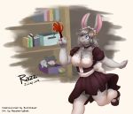  absurd_res anthro big_breasts breasts chest_tuft cleavage clothed clothing feather_duster female hi_res lagomorph leporid maid_uniform mammal rabbit razzberryboat tuft uniform 