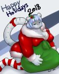  2018 absurd_res anthro big_breasts breasts christmas felid female hi_res holidays mammal pantherine razzberryboat snow_leopard 