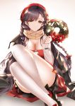  christmas cleavage girls_frontline higandgk skirt_lift sweater tagme thighhighs 