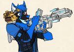  anthro axton_(borderlands) black_body black_fur borderlands canid canine canis clothed clothing digital_media_(artwork) dire_wolf fur hair hi_res koni male mammal scar solo video_games wolf 