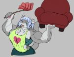  anthro big_breasts big_muscles breasts chest_tuft cleavage clothed clothing felid female mammal muscular muscular_female pantherine razzberryboat snow_leopard tuft 