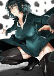  55level dress erect_nipples fubuki_(one_punch_man) heels one_punch_man skirt_lift thighhighs 