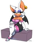  boots breasts chiropteran cleavage clothed clothing ear_piercing ear_ring female footwear gloves handwear hi_res high_heeled_boots legwear mammal piercing rouge_the_bat simmsyboy sitting solo sonic_the_hedgehog_(series) thick_thighs thigh_boots thigh_highs wide_hips wings 