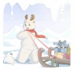  2019 anthro belly christmas cub cute_fangs holidays mammal mandu_kuma outside polar_bear slightly_chubby snow solo ursid ursine young 