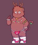  2019 anthro belly blush christmas clothing domestic_cat felid feline felis holidays humanoid_hands male mammal moobs navel nipples overweight overweight_male shyybuchi simple_background solo underwear 