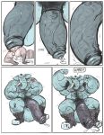 2019 absurd_res animal_genitalia animal_penis anthro anthro_on_anthro arm_hair armpit_hair ball barazoku biceps bodily_fluids body_hair boots chest_hair clothing cock_vore comic domination dramamine duo elephant elephantid flexing footwear genital_fluids hairy hi_res humanoid_penis male male/male male_domination mammal muscular muscular_male nipples pecs penile penis precum proboscidean procyonid pubes raccoon simple_background stomach_hair submissive submissive_male tattoo trunk tusks vore white_background 