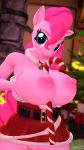  3d_(artwork) absurd_res anthro big_breasts breasts candy candy_cane digital_media_(artwork) equid equine female food friendship_is_magic godoffury hi_res licking mammal my_little_pony pinkie_pie_(mlp) tongue tongue_out 