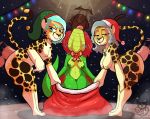  2019 absurd_res alissa_(batartcave) amber_(pelao0o) anthro anthro_penetrated areola batartcave bite biting_lip biting_own_lip black_spots breast_size_difference breasts brown_penis cheetah christmas clothing daughter felid feline female female_penetrated fur gecko green_areola green_eyes green_nipples hair hat hat_only headgear headwear hi_res holidays jade_(pelao0o) lizard male male/female male_penetrating male_penetrating_female mammal mostly_nude mother mother_and_child mother_and_daughter multicolored_body multicolored_fur nipples onomatopoeia open_mouth oral oral_penetration parent parent_and_child penetration penis pussy reptile santa_hat scalie self_bite sound_effects spots text tongue wide_hips 