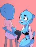  2019 age_difference anthro black_bottomwear black_bra black_clothing black_panties black_pants black_underwear blue_body blue_fur blue_penis blush bodily_fluids bottomwear bra breasts butt cartoon_network cleavage clothed clothing cum cum_on_face cum_on_leg digital_media_(artwork) domestic_cat duo erection feet felid feline felis female fur genital_fluids glans gumball_watterson humanoid_penis incest legwear male male/female mammal mother mother_and_child mother_and_son nicole_watterson panties pants parent parent_and_child partially_clothed penis pink_background pink_glans shirt simple_background sitting socks son ta777371 the_amazing_world_of_gumball topwear underwear whiskers white_clothing white_shirt white_topwear young younger_male 
