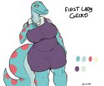  absurd_res anthro big_breasts breasts clothing dress elektr0 female first_lady_gecko gecko hi_res lizard reptile scalie wide_hips 