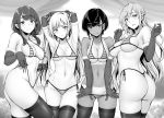  :q arms_up ass bangs bare_shoulders bikini bikini_tug blurry blurry_background blush braid breasts cleavage collarbone demon_girl demon_horns demon_tail demon_wings elbow_gloves eyebrows_visible_through_hair frown fur-trimmed_gloves fur_trim gentsuki gloves greyscale groin highres horns large_breasts lily_(gentsuki) long_hair looking_back low_twintails lowleg lowleg_bikini maha_(gentsuki) medium_breasts mole mole_under_eye monochrome navel parted_lips pointy_ears shachiku_succubus_no_hanashi short_hair side-tie_bikini skindentation smile stomach striped striped_bikini succubus swimsuit tail tan tanline tareme thick_eyebrows thighhighs tongue tongue_out tsurime twintails two_side_up wings 