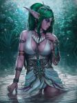  dress elf mirco_cabbia pointy_ears tyrande_whisperwind world_of_warcraft 