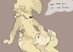  ambiguous_gender balls dacad duo english_text fur head_grab lycanroc male male/ambiguous mammal midnight_lycanroc muscular nintendo nude oral penis pok&eacute;mon pok&eacute;mon_(species) simple_background sketch species_request text ursid video_games 
