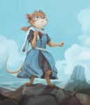  clothed clothing cloud dress hair hi_res holding_object mammal mouse murid murine naviwavi noondale redwall rodent rose_(redwall) seashore sky solo standing tied_hair whiskers 