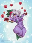  2019 christmas clothing digital_media_(artwork) female hair headgear headwear hi_res holidays humanoid league_of_legends looking_at_viewer open_mouth riot_games short_stack smile solo tangobat thick_thighs tristana_(lol) video_games wide_hips yordle 