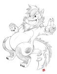  2019 anthro belly cute_fangs dragon hi_res humanoid_hands kamui_shirow simple_background slightly_chubby solo white_background 