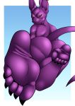  5_toes absurd_res anthro barefoot beerus butt cyborg-steve deity dragon_ball dragon_ball_super feet felid feline hi_res humanoid_feet looking_back male mammal nude purple_body purple_skin soles sphinx_cat toes 