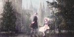  2girls apple228 building christmas city goth-loli lolita_fashion original scenic snow 