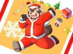  blush break301 canid canine christmas gift goemon_(tas) hi_res holidays male mammal raccoon_dog santa_suit tanuki tokyo_afterschool_summoners video_games 