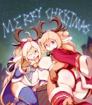  2019 absurd_res anthro antlers big_breasts blush breasts butt capreoline cervid christmas clothing female fur gift hair hi_res holidays horn kemono legwear mammal reindeer smile thigh_highs whooo-ya 