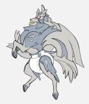  2019 blush caught diaper feral hi_res ire-k legendary_pok&eacute;mon looking_at_viewer nintendo pacifier pok&eacute;mon pok&eacute;mon_(species) simple_background solo video_games white_background zacian 
