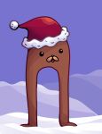  ambiguous_gender black_eyes bundeluxe by-nc-nd christmas clothing creative_commons gondola_(spurdo) hat headgear headwear hi_res holidays mammal outside santa_hat sky snow solo standing ursid ursine 