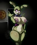  5_fingers big_breasts breasts female fingers five_nights_at_freddy&#039;s fnaf_vr_help_wanted glitchtrap glowing glowing_eyes inverted_nipples lagomorph leporid looking_at_viewer machine mammal nipples pink_eyes pussy rabbit robot solo thick_thighs video_games 