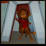  3d_(artwork) anthro caitian clothing digital_media_(artwork) digitigrade felid female m&#039;ress mammal ptrope solo star_trek 