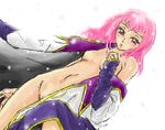  anya_alstreim artist_request blush bottomless coat code_geass looking_at_viewer midriff navel no_bra oekaki open_clothes open_coat pink_hair purple_eyes simple_background solo standing stomach white_background 
