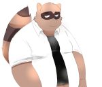  2018 anthro belly canid canine clothing hi_res male mammal overweight overweight_male raccoon_dog shirt simple_background solo tanuki topwear udaboutthatbass white_background 
