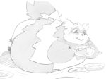  ambiguous_gender belly big_belly curry eating feral holding_plate hyper hyper_belly immobile morbidly_obese nintendo obese overweight plate pok&eacute;mon pok&eacute;mon_(species) simple_background solo veiukket video_games zigzagoon 