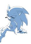  2013 anthro clothing eulipotyphlan footwear gloves greyscale half-closed_eyes handwear hedgehog male mammal monochrome narrowed_eyes root8beat shoes simple_background sitting smile solo sonic_the_hedgehog sonic_the_hedgehog_(series) white_background 