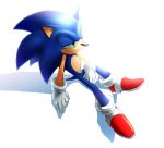  2013 anthro blue_body blue_fur clothing eulipotyphlan footwear fur gloves green_eyes handwear hedgehog male mammal root8beat shoes simple_background sitting smile solo sonic_the_hedgehog sonic_the_hedgehog_(series) white_background 