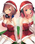  5-toubun_no_hanayome christmas cleavage kakaon nakano_miku nakano_nino tagme thighhighs 