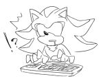  2013 ?! anthro bodily_fluids drooling eulipotyphlan hedgehog keyboard low_res male mammal root8beat saliva shadow_the_hedgehog solo sonic_the_hedgehog_(series) 
