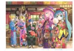  fuzichoko hatsune_miku japanese_clothes kagamine_len kagamine_rin kaito megurine_luka meiko vocaloid yukata 