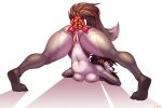  anthro anus ass_up big_breasts breasts canid canine canis cerbera female fox hi_res hybrid looking_back mammal presenting pussy spread_legs spreading wolf 