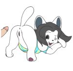  2d_animation animated anus clothed clothed_feral clothing disembodied_penis duo female female_focus feral hair humanoid_penis imminent_sex looking_back male male/female mammal penis pussy solo_focus tailwag tem temmie_(undertale) undertale video_games x_anus yacteruc1 