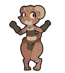  animated anklet anthro bandeau belt belt_pouch brown_body brown_scales clothing collar daivijohn dancing female flat_chested front_view gloves handwear horn jewelry kobold loincloth looking_at_viewer midriff navel one_eye_closed piko red_eyes reptile scales scalie short_stack smile solo thick_tail thick_thighs wide_hips wink yellow_sclera 