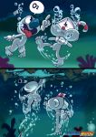  absurd_res asphyxiation bubble choking cuphead_(character) cuphead_(game) drowning duo hi_res holding_breath ichduhernz male mugman puffed_cheeks swimming underwater video_games water 