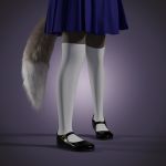  1:1 2019 3d_(artwork) ambiguous_gender anthro bottomwear clothed clothing digital_media_(artwork) footwear fur kneesocks legwear mary_janes sentharn shoes skirt socks solo 