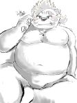  11768hoshi 2019 anthro belly blush clothing eyewear felid glasses hi_res humanoid_hands licho_(tas) male mammal moobs navel nipples overweight overweight_male pantherine simple_background sitting solo tiger tokyo_afterschool_summoners underwear video_games white_background 