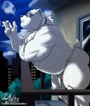  2019 anthro asian_clothing balls belly bulge butt clothing deadanthro east_asian_clothing eyewear fundoshi fur glasses humanoid_hands japanese_clothing leib_(tas) male mammal night outside overweight overweight_male polar_bear smoking solo tokyo_afterschool_summoners underwear ursid ursine video_games white_body white_fur 