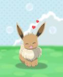  &lt;3 2014 ambiguous_gender brown_body brown_fur canid canine digital_media_(artwork) eevee eeveelution eyes_closed feral front_view fur happy low_res mammal nintendo open_mouth pok&eacute;mon pok&eacute;mon_(species) pok&eacute;mon_amie quadruped shadow smile solo video_games winick-lim 