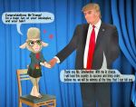  &lt;3 2016 absurd_res anthro barefoot biped blonde_hair bovid business_suit caprine chair clothed clothing curtains dawn_bellwether digital_media_(artwork) disney domestic_sheep donald_trump duo english_text eyewear female fur furniture gesture glasses hair hand_behind_back handshake hi_res human impotus inside lagomorph male mammal necktie officer-judyhopps_(artist) politics real_world sheep size_difference standing suit text zootopia 